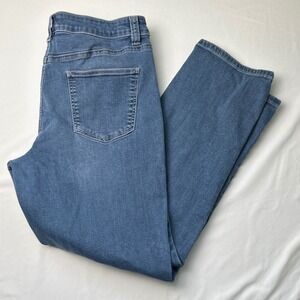 Talbots Womens Blue Jeans Mid Rise Straight Leg Size 10 Stretch Classic Fit